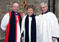 Pictured at the Service of Institution in St Colman’s Parish, Dunmurry, are L to R: The Rt Rev Alan Abernethy (Bishop of Connor), the Rev Denise Acheson and Mr John Williams (Parish Reader).